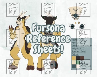 Custom Fursona Reference Sheet: Detailed Character Art (Digital File)