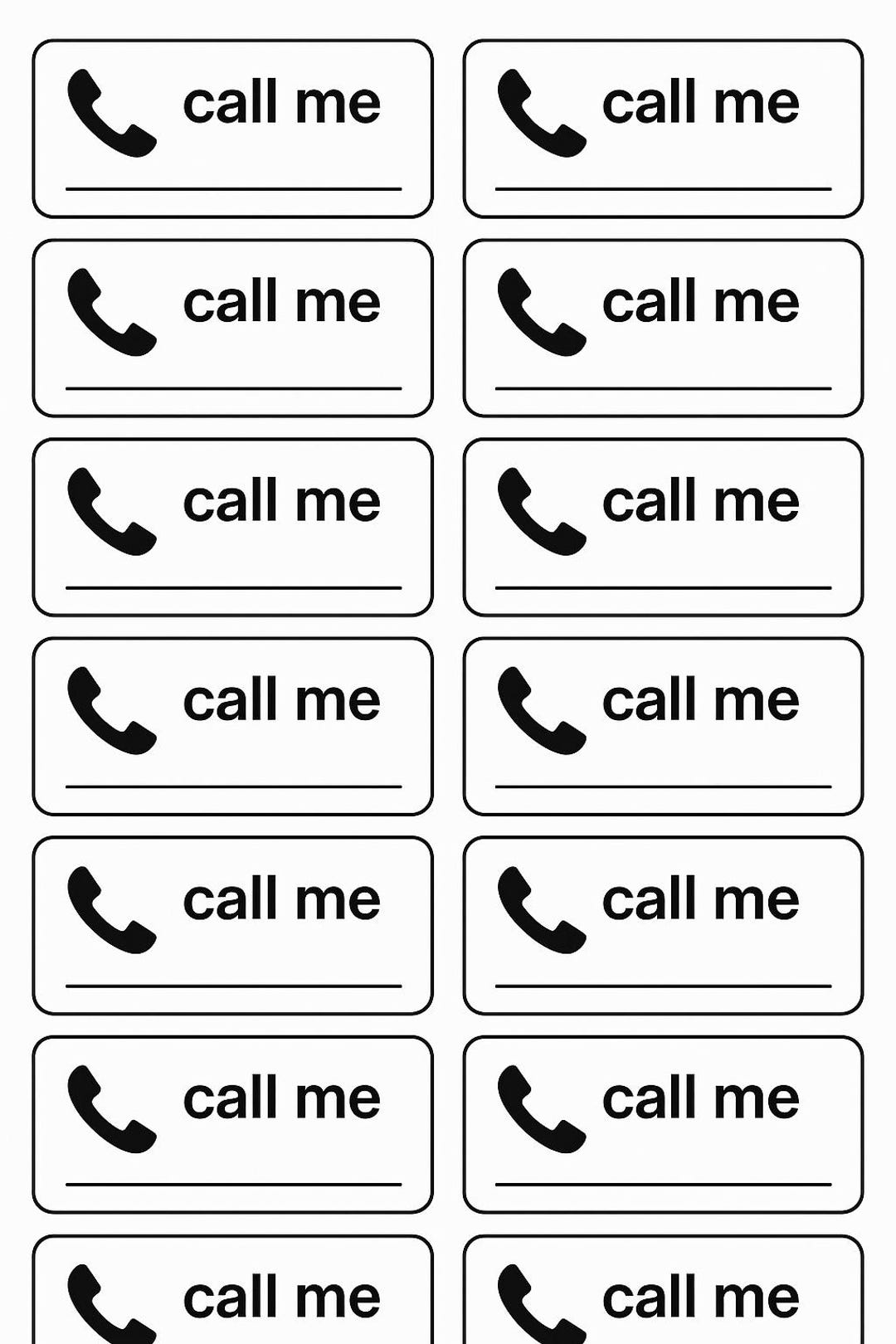 Printable Call Me Slips for Parties or Night Outs - Etsy