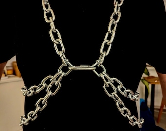 Custom Solid Metal Chain Harness | Personalised Fit, Unique Configurations, Various Diameters