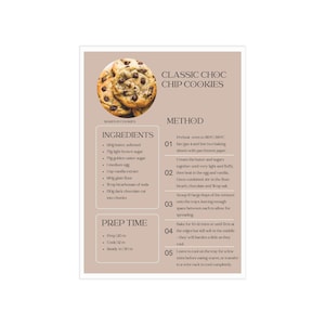 Cartões de receitas para assar, decoração de parede para cozinha, impressão de receitas de biscoitos, presente para amantes da gastronomia, impressão de arte culinária, presente para chefs domésticos, arte de parede para receitas