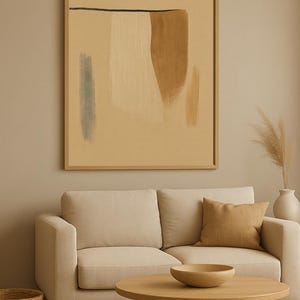 Digital Download - Minimalist Abstract Wall Art – Earthy Neutral Tones | Modern Living Room