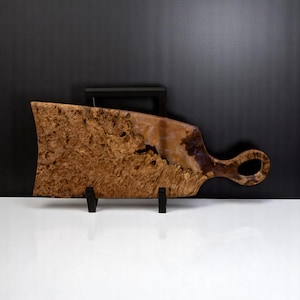Maple Burl Serving Board with Epoxy – Handmade Charcuterie Tray, Resin Wood Kitchen Gift