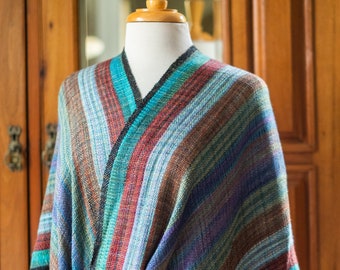 Mobius Shawl in Multicolored Yarn, Handwoven