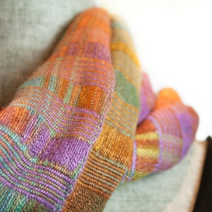 Organic Bamboo Infinity Scarf - Handwoven in Teal, Purple, Lilac, & Rust Yarn. Hand Dyed Organic Bamboo Yarn. Vegan Fibers - Easy Care Loop.