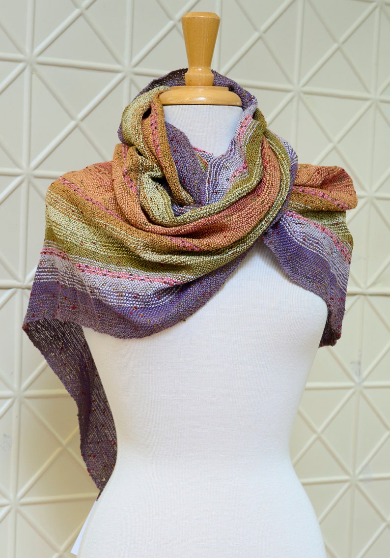 Handwoven Mobius Shawl for Summer & Spring Wearing. Pastel Colors With ...