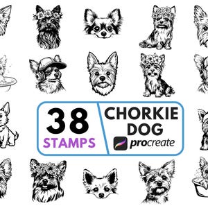 Chorkie Dog Procreate Stamp and Brushes, Procreate Chorkie Dog Stamp, Procreate Chorkie Art, Procreate Chorkie Brushes Bundle, Ready Stamps