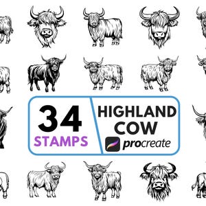highland cow procreate, cow digital illustration, rustic farm animal art, procreate animal stamp, ipad drawing stamp, farmhouse cow artwork, procreate brush animal, digital cow sticker, planner sticker procreate, rustic wall art digital, country farmhouse decor, cute cow illustration, animal ipad art, procreate farm art, nursery animal art