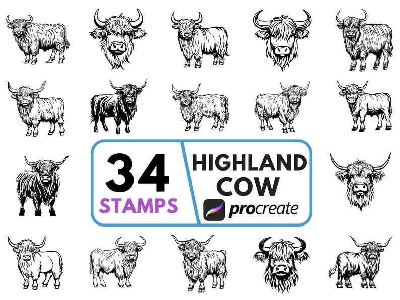 highland cow procreate, cow digital illustration, rustic farm animal art, procreate animal stamp, ipad drawing stamp, farmhouse cow artwork, procreate brush animal, digital cow sticker, planner sticker procreate, rustic wall art digital, country farmhouse decor, cute cow illustration, animal ipad art, procreate farm art, nursery animal art