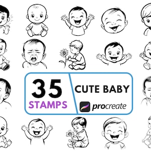 Cute Baby Procreate Stamp and Brushes, Procreate Cute Baby Stamp, Procreate Baby Art Stamp, Procreate Cute Baby Brushes Bundle, Ready Stamps