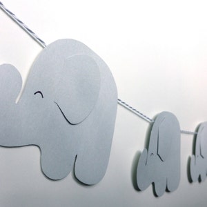 Grey Nursery Decor Elephant Banner baby shower gift, party decor, elephant nursery, nursery art, safari nursery, nursery image 3