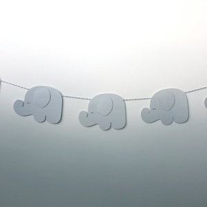 Grey Nursery Decor Elephant Banner baby shower gift, party decor, elephant nursery, nursery art, safari nursery, nursery image 4