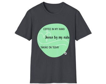 Camiseta para amantes del café, inspirada en la fe, informal, regalo para los amantes de Jesús, inspiración diaria, ropa cristiana, moda motivacional.