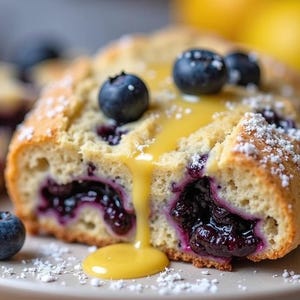 Blueberry Lemon Scones – Fluffy Homemade Summer Pastry with Fresh Berries, Zesty Citrus & Vanilla Glaze.