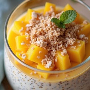 Mango Coconut Chia Pudding – Tropical No-Bake Breakfast or Dessert with Fresh Mango & Creamy Coconut Milk.