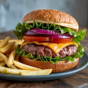 Classic Homemade Burger Recipe | Juicy Beef Patties with Secret Sauce | Easy Summer BBQ Favorite | Printable Food PDF Download.