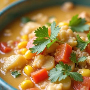 Chicken, Corn & Potato Chowder Recipe | Creamy Comfort Food Dinner | Printable Soup PDF | Hearty One-Pot Meal Idea.