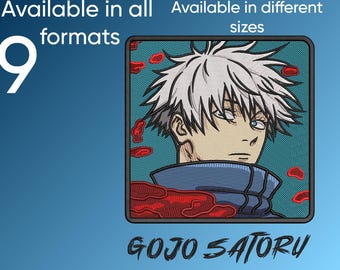 Satoru Gojo Embroidery Design Diseño de Bordado de Jujutsu Kaisen