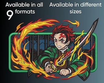Inspired by Demon Sword Style Digital Embroidery Design