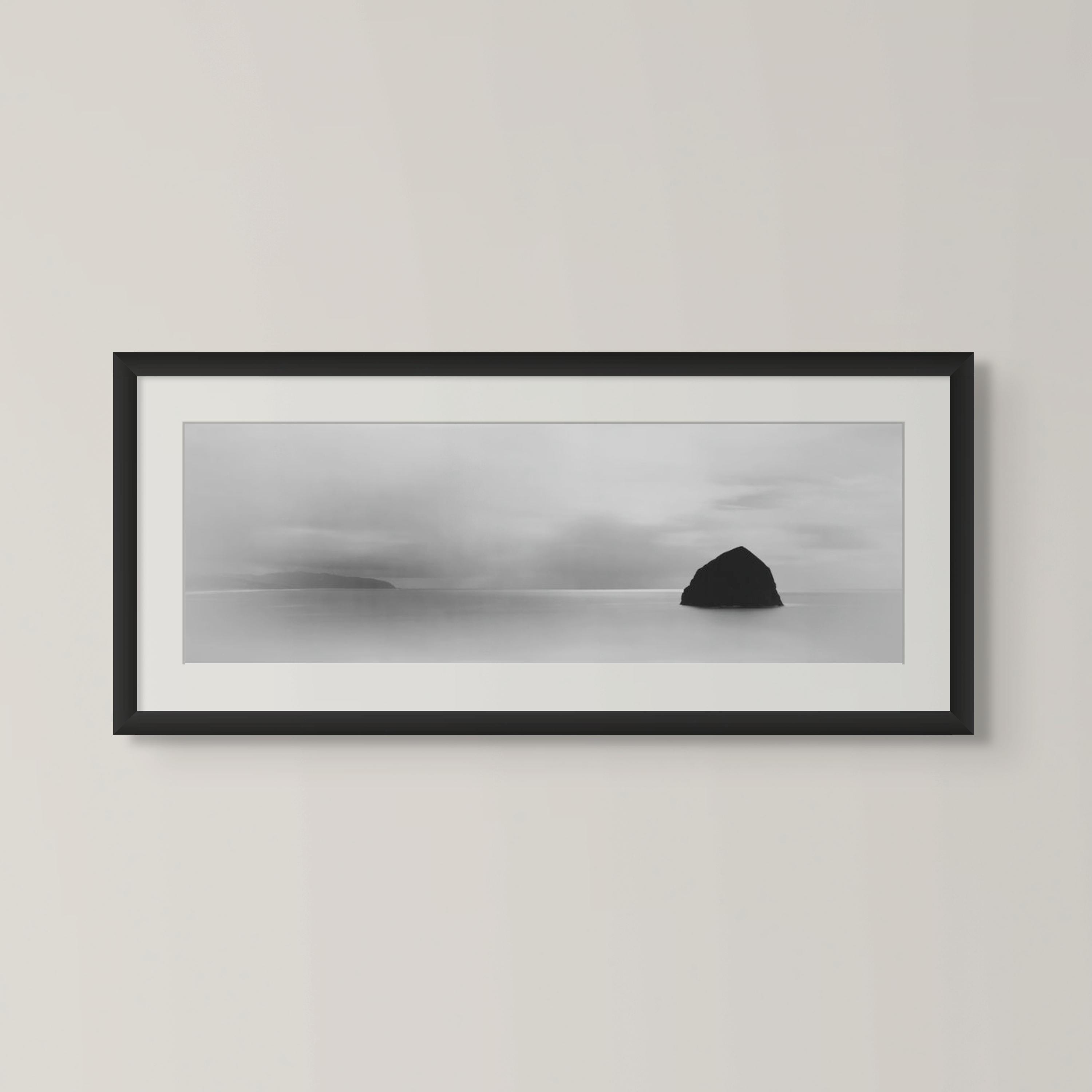 Oregon Coast Panorama: Black and White Film Photography (digital