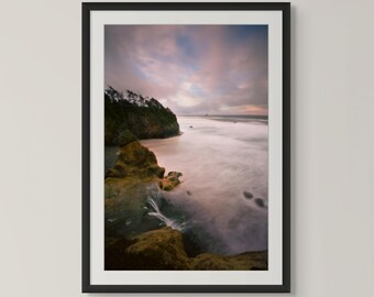 Fotografía estenopeica del atardecer en la costa de Oregón: Arte mural del noroeste del Pacífico (descarga digital)