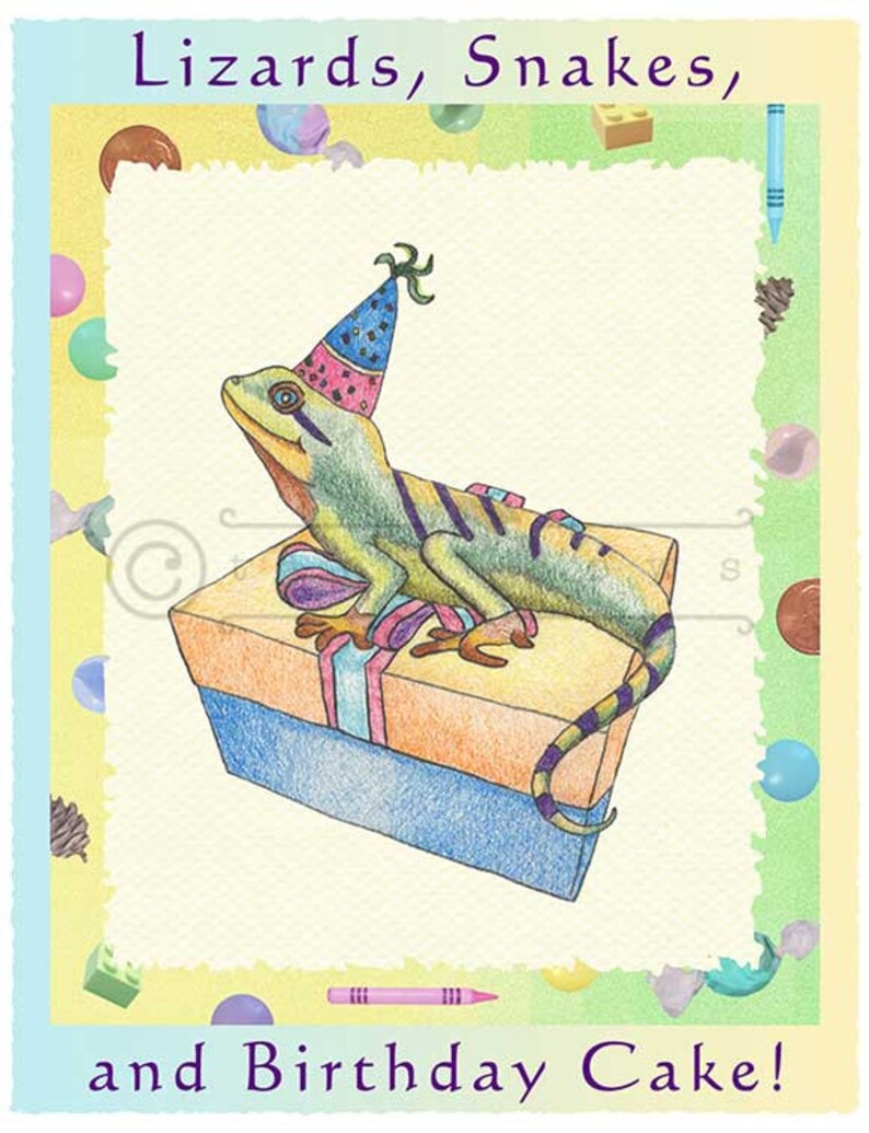 Lizard Birthday Party Card Reptile Party Invitation - Etsy
