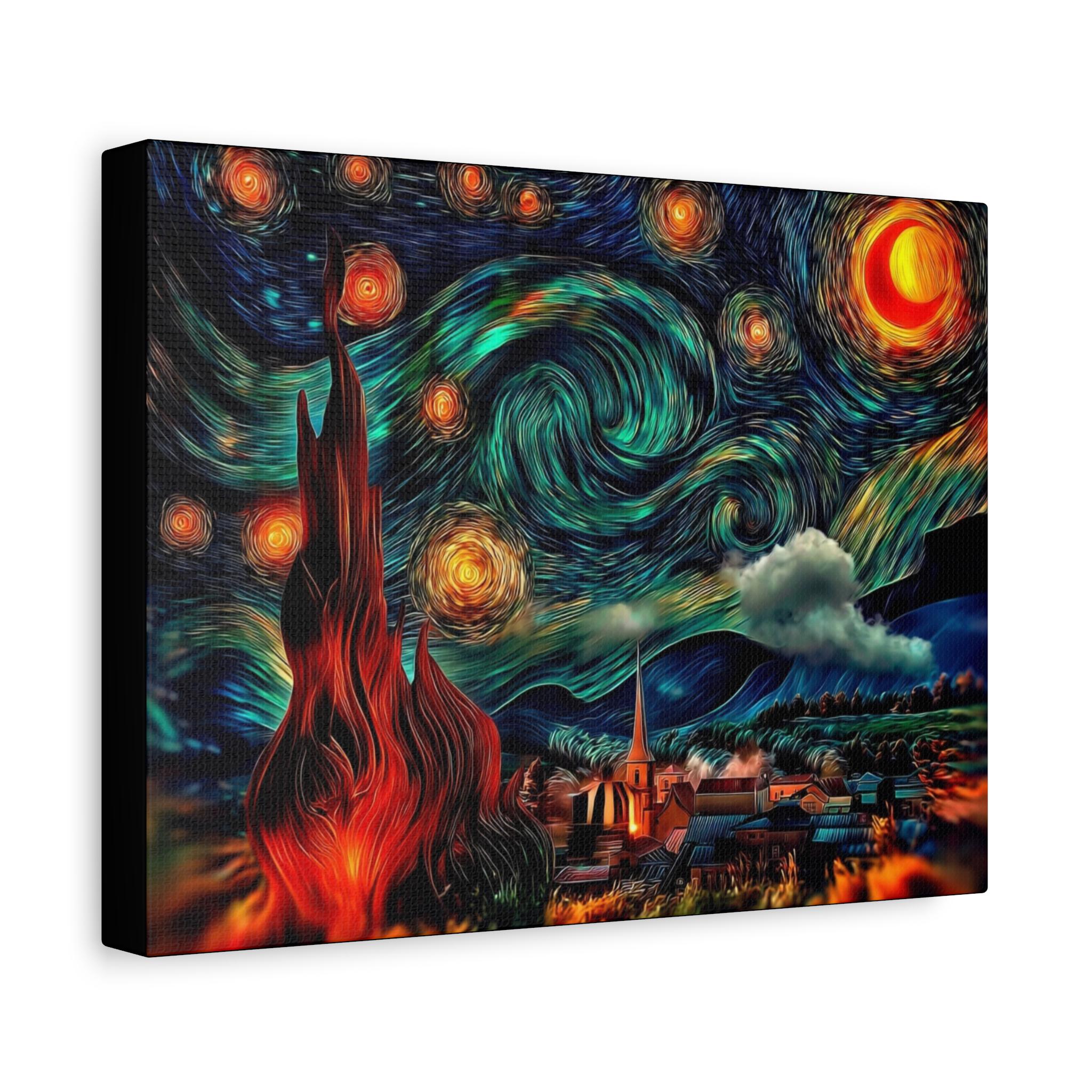 星月夜のキャンバスプリント：ゴッホ風ホームデコレーション - Etsy 日本