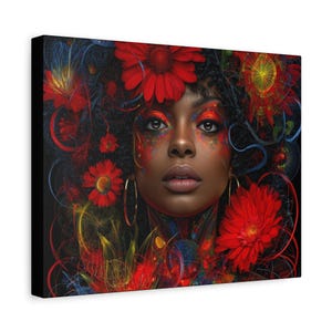 Vibrant Floral Canvas Print: Abstract Art Wall Decor