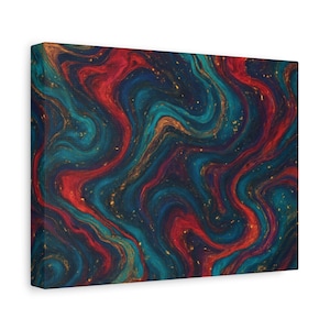 Vibrant Abstract Canvas Art Print: Modern Home Office Decor