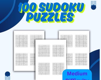 100 Sudoku Puzzles – Medium Difficulty Printable Pages (PDF)
