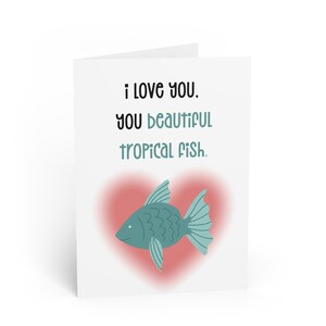 Cartes de voeux poissons tropicaux, cartes de correspondance vie marine, ensemble de papeterie pour amoureux de la mer, cartes de remerciement créature sous-marine, carte poisson vierge