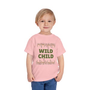 Wild Child Toddler Short Sleeve Tee, Kids Graphic T-Shirt, Boho Baby Shirt, Nature Lover Tee, Birthday Gift for Toddler