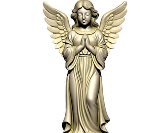Praying Angel Statue STL File 3D Model for CNC Carving Relief 3D Printing Spiritual Decorative Angel Sculpture STL