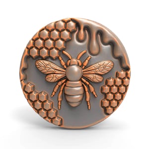 Bee Honeycub pattern STL File Round Medallion DIY Will Plaque 3D Relief for CNC Router 3D Printer Laser Digital Model Mach3 Artcam Aspire