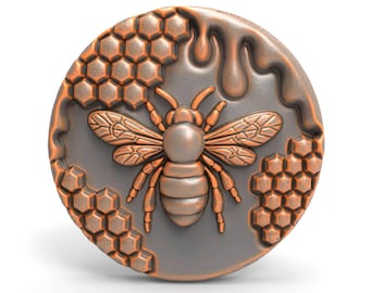 Patrón de abeja Honeycub, archivo STL, medallón redondo, bricolaje, placa de relieve 3D para enrutador CNC, impresora 3D, modelo digital láser Mach3 Artcam Aspire