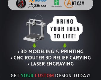 Custom 3D Model Design & Printing Service Custom STL File CAD Modeling CNC Files