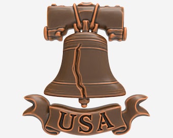 Liberty Bell USA Relief STL File for CNC Router Carving 3D Printing Patriotic Wall Art Independence Symbol Digital Model Plaque