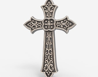 STL-Datei Kreuz 3D-Modell für CNC-Fräser 3D-Drucker Lasergravur Relief Jesus Kruzifix Datei digitaler Download Vorlage