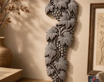 Decorative Accent Grape Vine Digital Download | Home Decor Relief Design