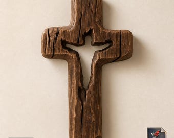 Jesus Silhouette Cross Crucifix STL File for CNC Wood Carving 3D Printer Minimalist Christian Wall Art Relief 3D Model Religious Sculpture