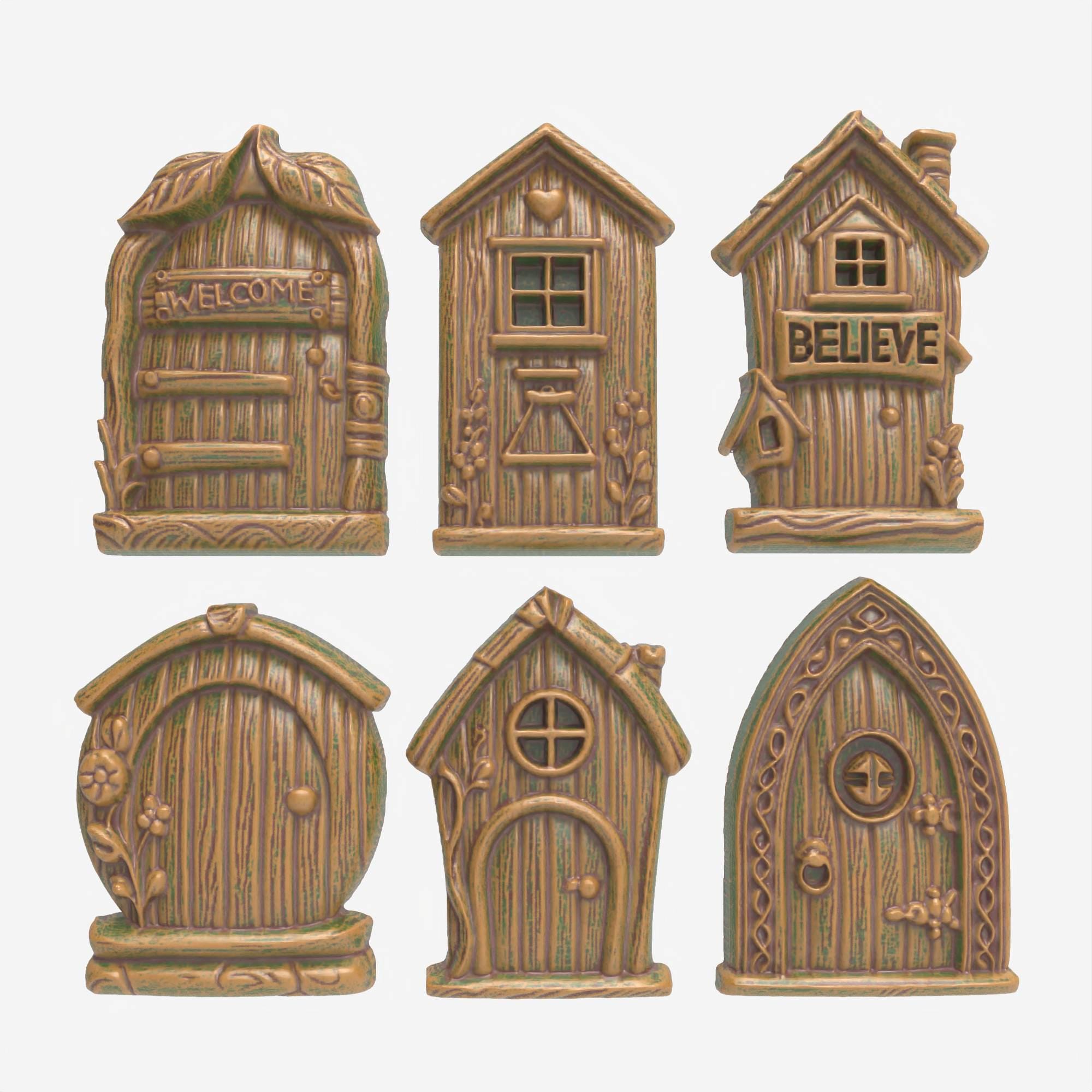 Fairy Door Set of 6 – Whimsical Woodland Cottage Doors STL File for CNC ...