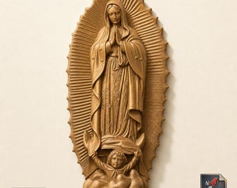 Sculptural Decor Our Lady of Guadalupe STL Digital Download for Home Accent