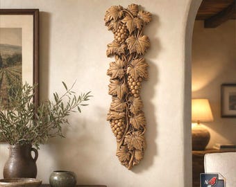 Decorative Accent Grape Vine Relief Digital Download | Home Decor STL File