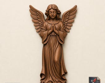 Praying Angel Statue STL File 3D Model for CNC Carving Relief 3D Printing Spiritual Decorative Angel Sculpture STL