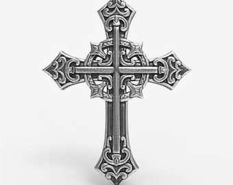 STL-Datei Kreuz 3D-Modell für CNC-Fräser 3D-Drucker Laser Graviermaschine Relief Jesus Kruzifix Kruzifix Datei Digitaler Download Vorlage