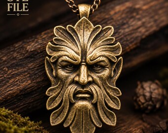 Sculptural Decor Green Man Wall Art Digital File – Relief Design Download