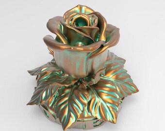 Personalized Mother's Day gift Rose Flower For Desk digital art sculpture Printable STL File For Mom, Son To Mom Gift Flowers