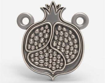 Pomegranate Pendant STL File 3D Model for Jewelry Making, CNC Carving, 3D Printing Charm, Prosperity Symbol Necklace Design