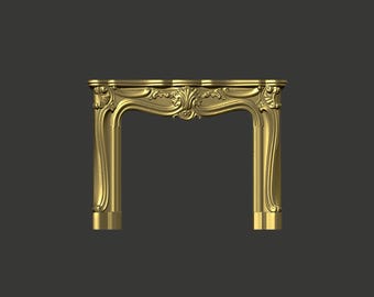 Dollhouse Fireplace Mantel STL 3MF for CNC 3D Printing Laser Engraving Digital 3D Model