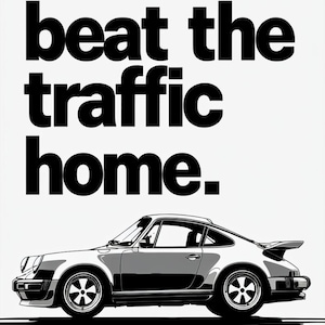 Vintage Minimalist Poster Classic Porsche 911 Cinematic Poster Retro Car Print Man Cave Design Gifts for Him