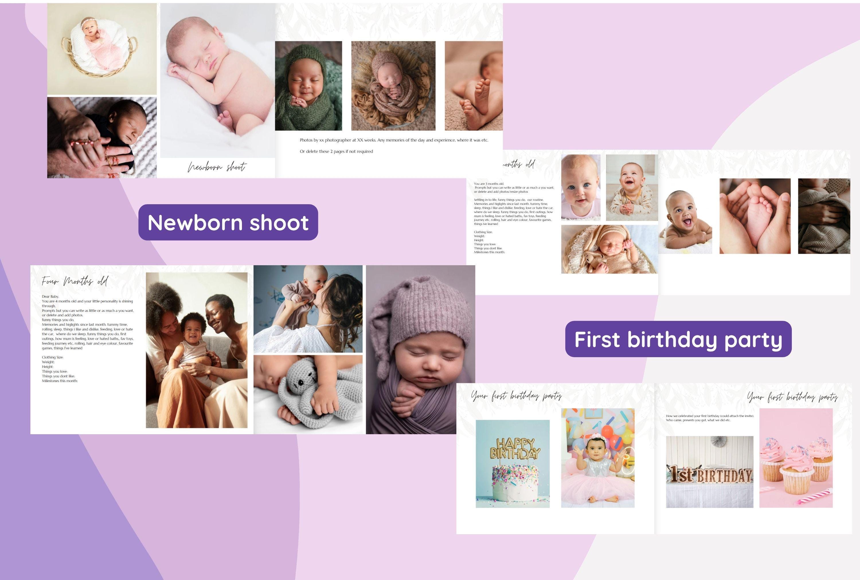 Personalised Modern Baby Book | Digital Baby Book Template | Printable ...
